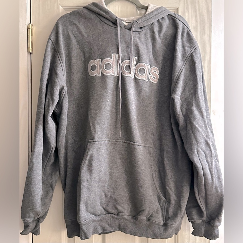 Adidas Men's Gray Hoodie Sweater